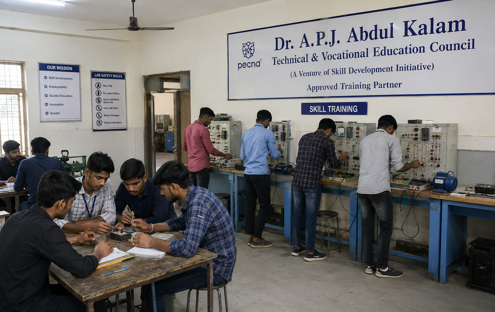 Students participating in skill training at Dr.Apj kalam India